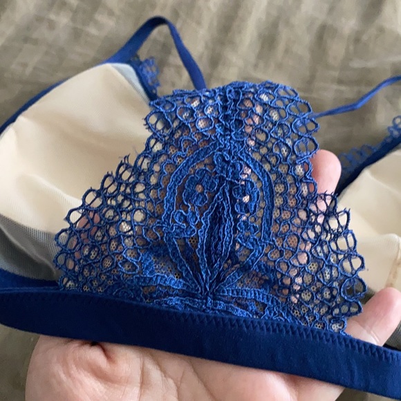 VS Lace Padded Bralette ✨✨ NWOT Navy - Picture 4 of 6